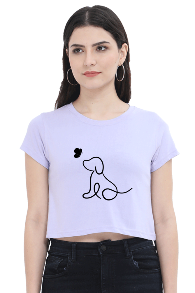 Inua Womens Dog Love Printed Crop top