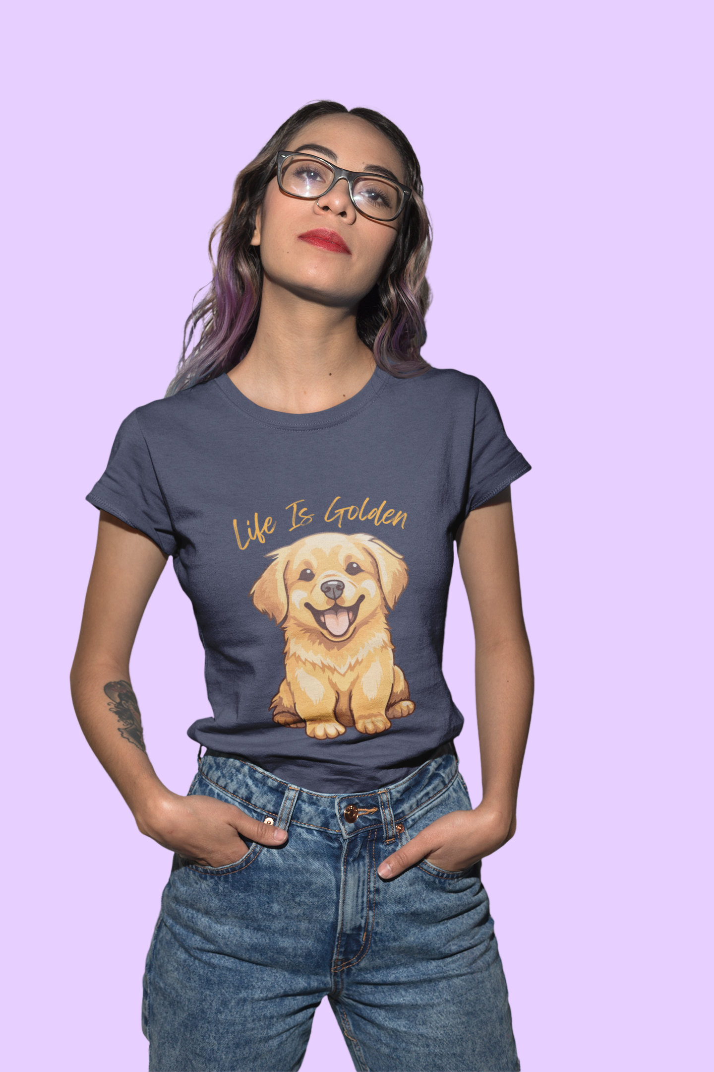 Golden retriever Classic Graphic tshirt for women