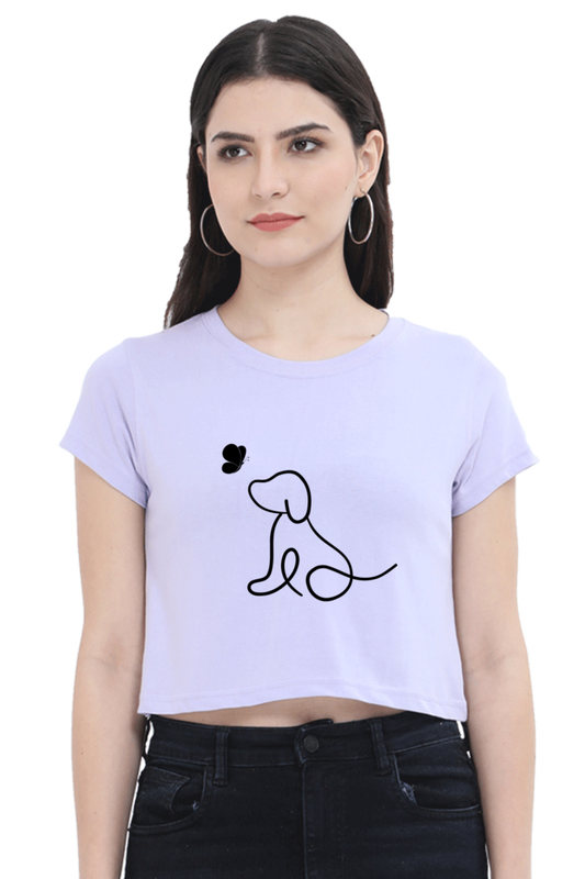 Inua Womens Dog Love Printed Crop top