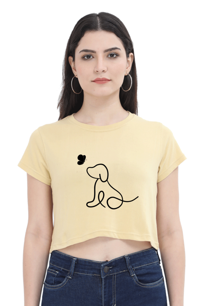 Inua Womens Dog Love Printed Crop top